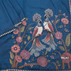 Jackpot Silk Peacock Blue Thread Work Saree With Birds Design