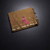 KSRTSR42189-1-Organza-Cinnamon-Brown-Floral-Thread-Work-Saree-fold