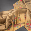 KSRTSR42198-Tissue-Golden-Brown-Saree-With-Zari-Buttas-And-Thread-Border-main