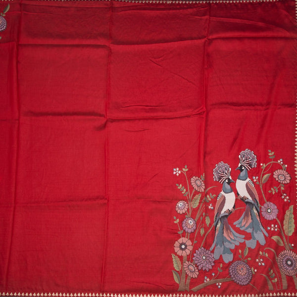 KSRTSR42211-2-Raw-Silk-Pinkish-Red-Thread-Work-Saree-With-Birds-Design-full-veiw