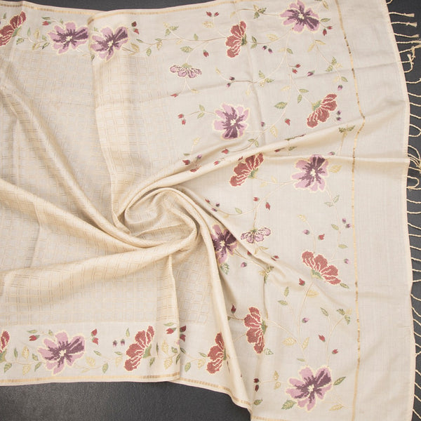 KSRTSR42214-5-Raw-Silk-Cream-Zari-Checked-Saree-And-Floral-Thread-Border-crush