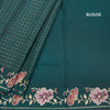 KSRTSR42217-4-Raw-Silk-Teal-Green-Zari-Checked-Saree-And-Floral-Thread-Border-blouse