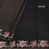 KSRTSR42218-4-Raw-Silk-Black-Zari-Checked-Saree-And-Floral-Thread-Border-blouse