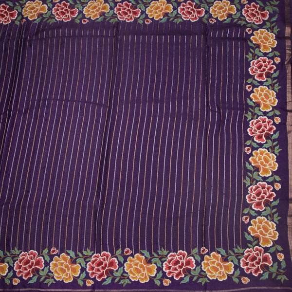 KSRTSR42224-2-Raw-Silk-Dark-Purple-Zari-Stripes-Saree-And-Floral-Thread-Border-full-veiw