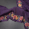 KSRTSR42224-Raw-Silk-Dark-Purple-Zari-Stripes-Saree-And-Floral-Thread-Border-main