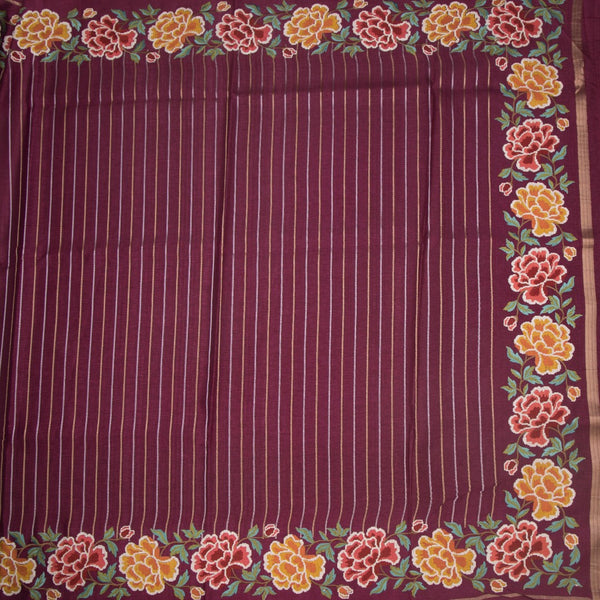 KSRTSR42227-2-Raw-Silk-Wine-Colour-Zari-Stripes-Saree-And-Floral-Thread-Border-full-veiw