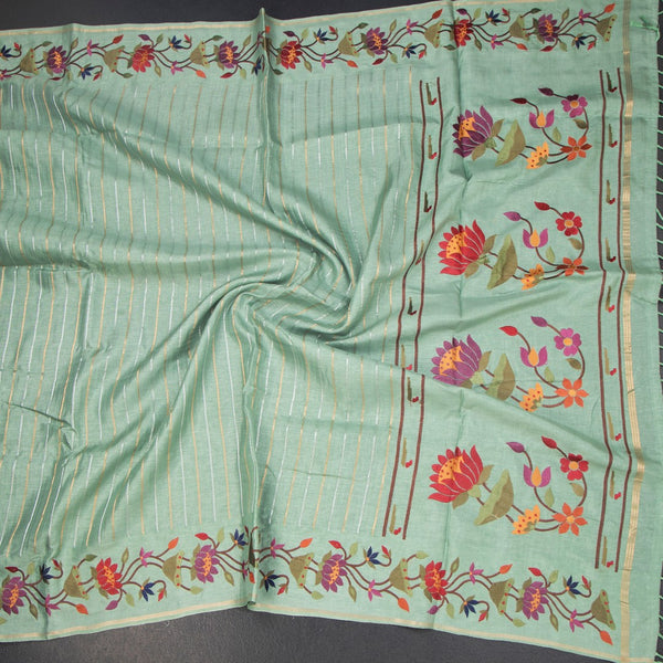 KSRTSR42329-4-Raw-Silk-Pista-Green-Zari-Stripes-Saree-And-Thread-Border-04-crush