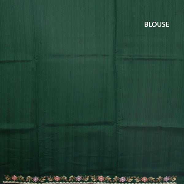 KSRTSR42331-3-Raw-Silk-Dark-Green-Saree-With-Zari-buttas-And-Thread-Border-blouse