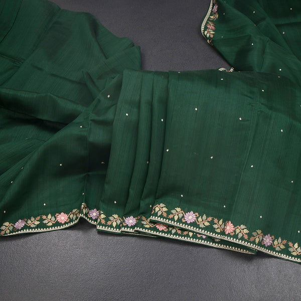 KSRTSR42331-Raw-Silk-Dark-Green-Saree-With-Zari-buttas-And-Thread-Border-main