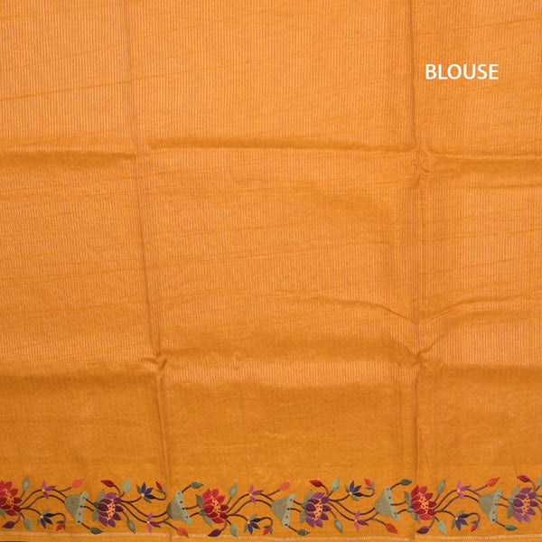 KSRTSR42384-3-Raw-Silk-Mango-Yellow-Zari-Stripes-Saree-And-Thread-Border-blouse