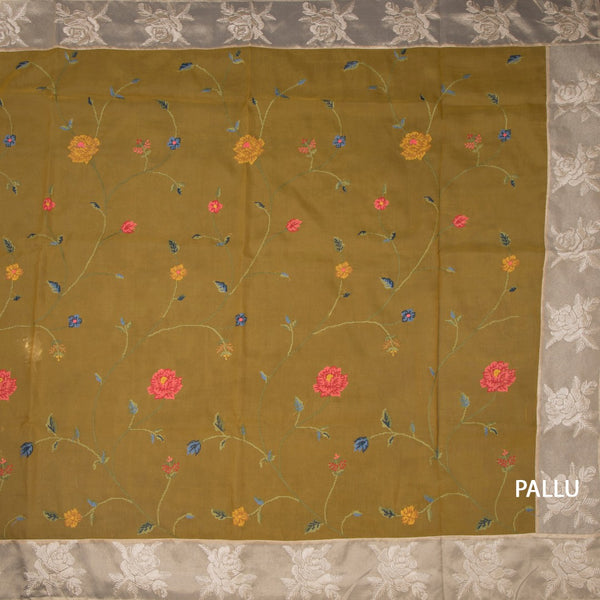 KSRTSR42455-2-Organza-Mustard-Yellow-Floral-Thread-Work-Saree-pallu