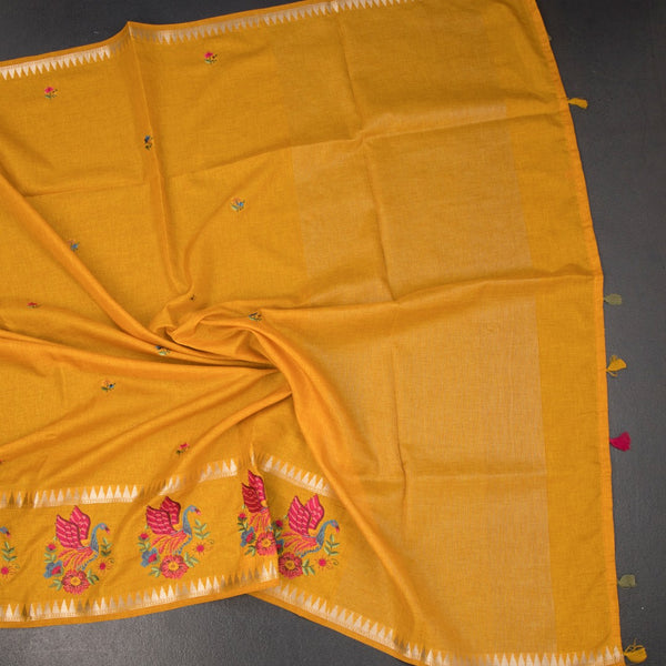 KSRTSR42461-4-Raw-Silk-Mango-Yellow-Thread-Work-Saree-04-crush