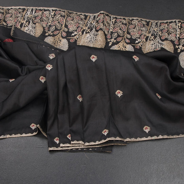 KSRTSR42468-Raw-Silk-Black-Floral-Zari-Worked-Saree-main