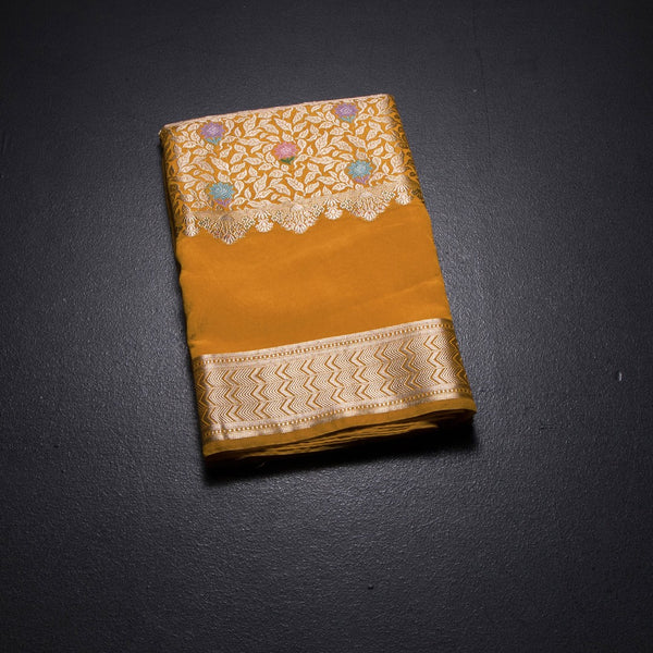 KSRTSR42490-1-Linen-Mustard-Saree-With-Zari-Buttas-And-Zari-Border-fold