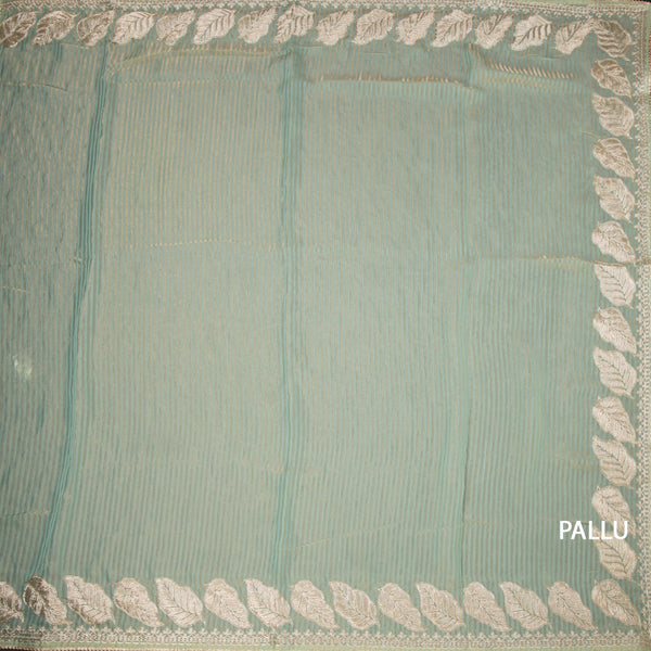 KSRTSR42509-2-Organza-Mint-Green-Zari-Stripes-Saree-With-Leaf-Design-pallu