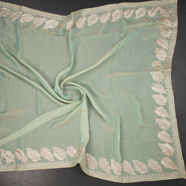 KSRTSR42509-4-Organza-Mint-Green-Zari-Stripes-Saree-With-Leaf-Design-crush