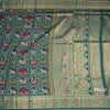 KSRTSR42522-2-Banaras-Dark-Green-Ikkat-Pattern-Saree-pallu
