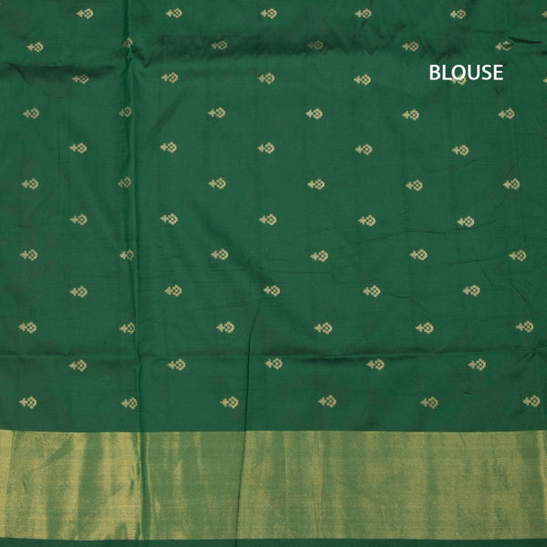 KSRTSR42526-3-Banaras-Dark-Green-Ikkat-Pattern-Saree-02-blouse
