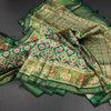 KSRTSR42526-Banaras-Dark-Green-Ikkat-Pattern-Saree-02-main