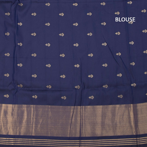KSRTSR42528-3-Banaras-Navy-Blue-Ikkat-Pattern-Saree-blouse