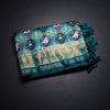 KSRTSR42529-1-Banaras-Peacock-Green-Ikkat-Pattern-Saree-fold