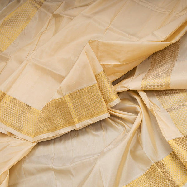 Sandal Semi Silk 8 Mozham Dhoti With Matching Shirt Material 08