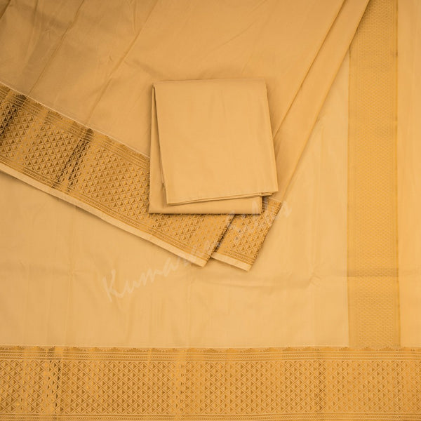 Sandal Semi Silk 8 Mozham Dhoti With Matching Shirt Material 08, 8 Mozham Semi Silk Dhoti And Shirt Material 2.5 Mtrs