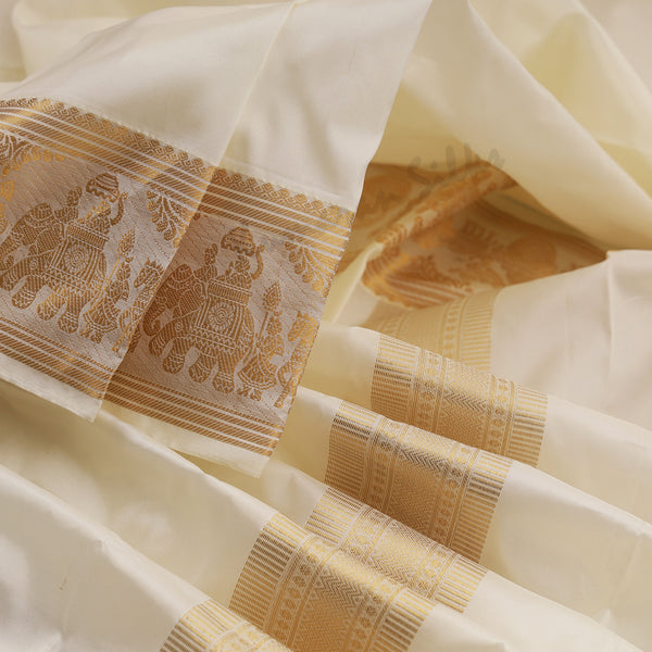 Cream Semi Silk Dhoti 02