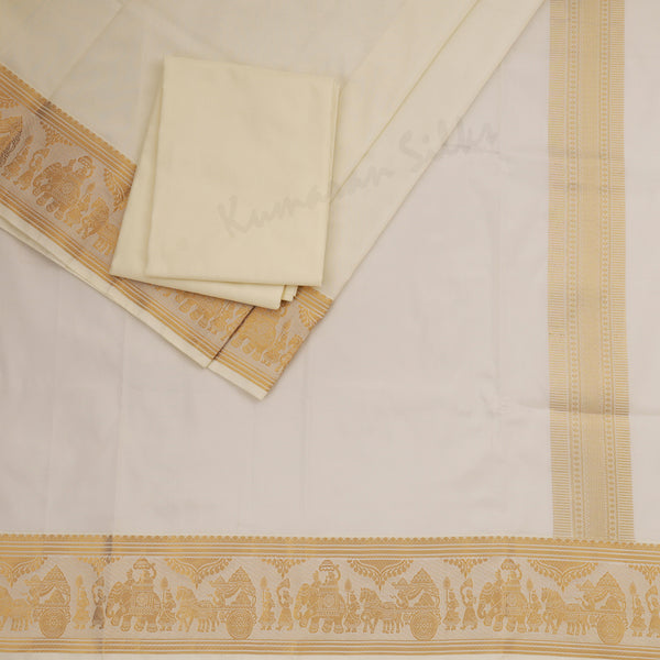 Cream Semi Silk Dhoti 02