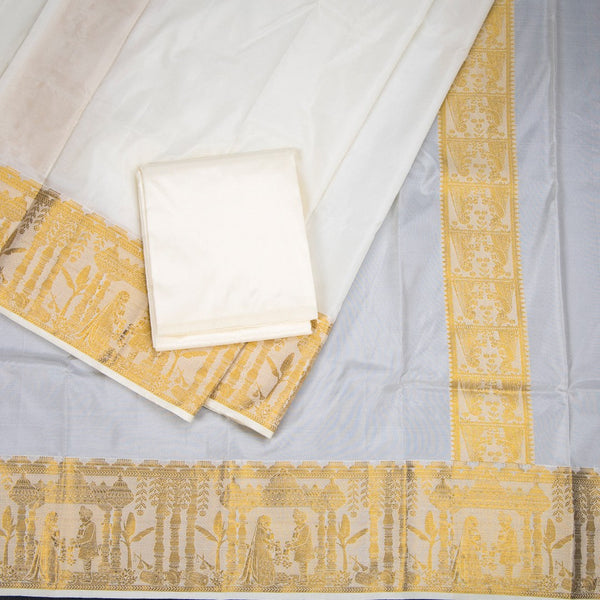 Cream Semi Silk Dhoti 03