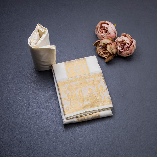 Cream Semi Silk Dhoti 03