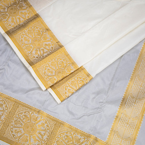 Cream Semi Silk Dhoti 04