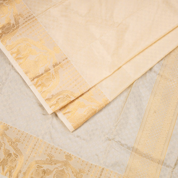 8 X 4 Sandal Semi Silk Dhoti And Matching Shirt Material