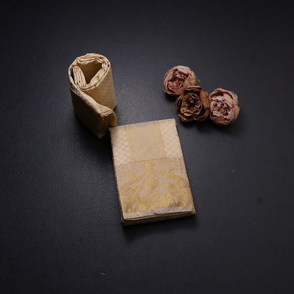 8 X 4 Sandal Semi Silk Dhoti And Matching Shirt Material