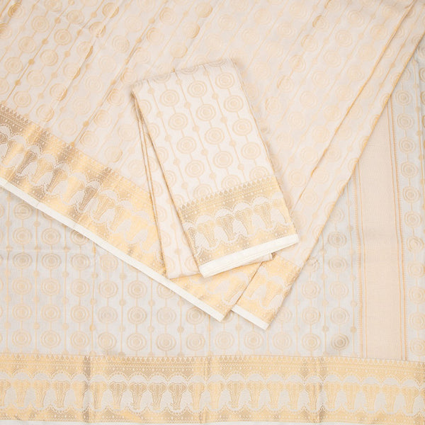 8 X 4 Cream Semi Silk Dhoti