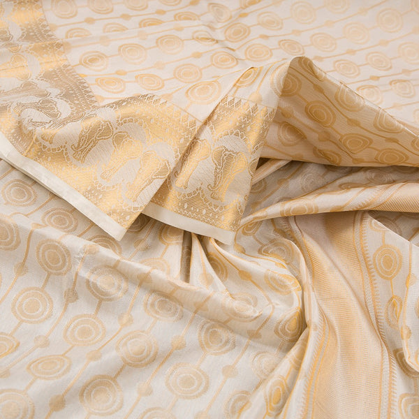 8 X 4 Cream Semi Silk Dhoti