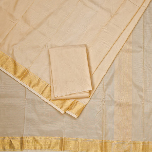 Sandal Semi Silk 8 Mozham Dhoti With Matching Shirt Material 12