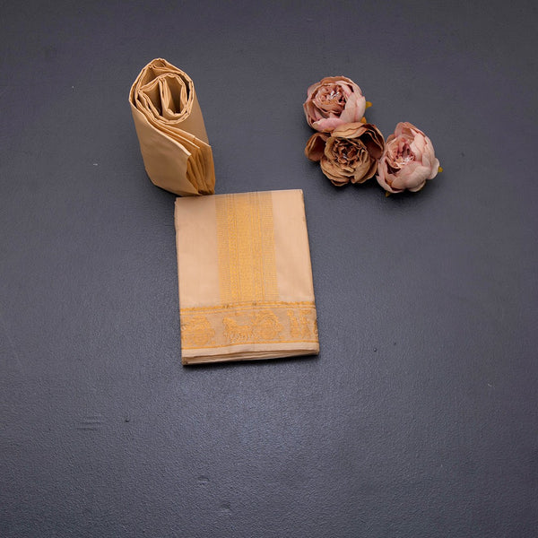 Sandal Semi Silk 8 Mozham Dhoti With Matching Shirt Material 10