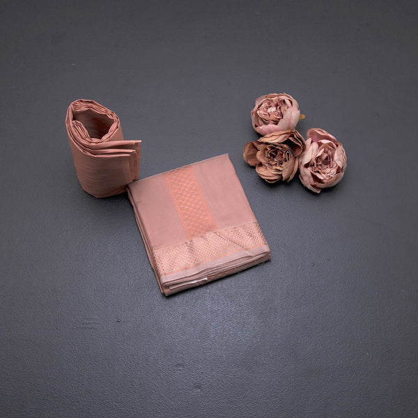 Copper Semi Silk 8 Mozham Dhoti With Matching Shirt Material 03