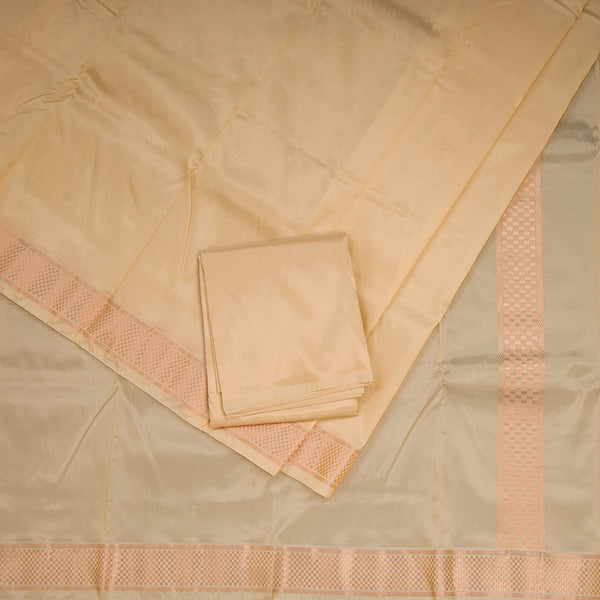 Sandal Semi Silk 8 Mozham Dhoti With Matching Shirt Material 11