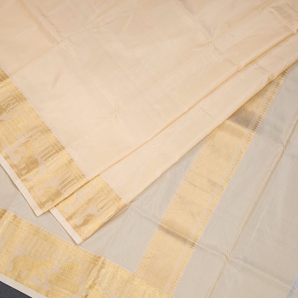 8 X 4 Sandal Semi Silk Dhoti And Matching Shirt Material 03