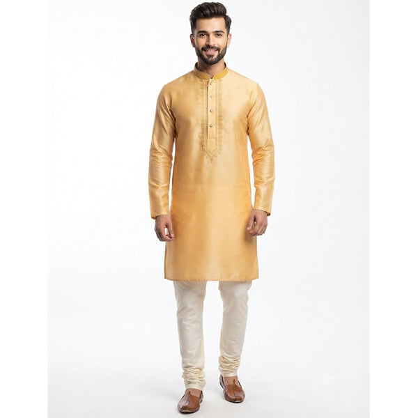 Semi Silk Sandal Plain 3/4 Kurta