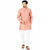 Semi Silk Peach Plain 3/4 Kurta