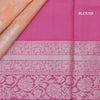 Peach Brocade Soft Silk Saree With Silver Zari Work - Kumaran Silks