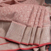 Amaranth Pink Brocade Soft Silk Saree With Silver Zari Work