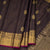 Dark Brown Silk Saree With Striped Design And Zari Border - Kumaran Silks
