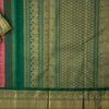 Rose Pink Checked Silk Saree With Green Border - Kumaran Silks