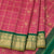 Rose Pink Checked Silk Saree With Green Border - Kumaran Silks