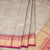 Grey Silk Saree With Zari Buttas And Temple Border - Kumaran Silks