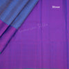 Blue Thread Work Silk Saree And Purple Border - Kumaran Silks
